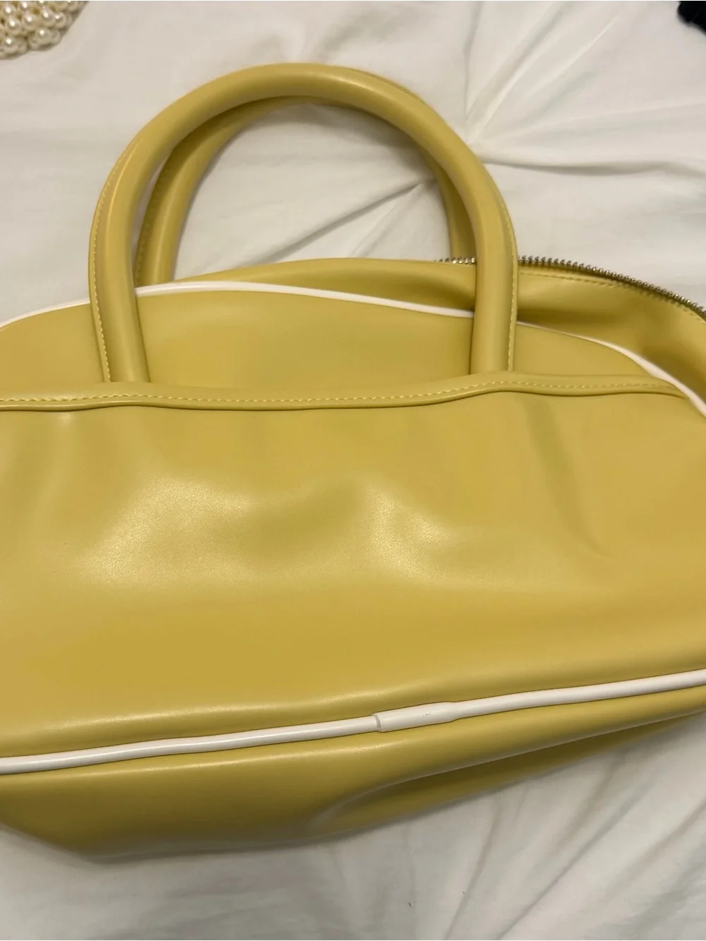 Yellow Structured Top-Handle Women's Bag